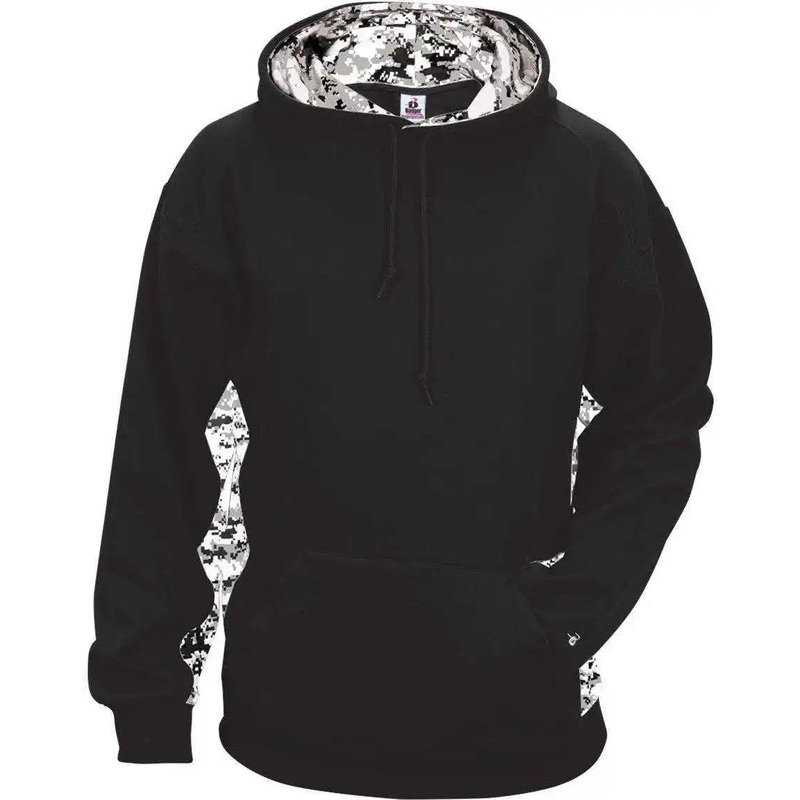 Badger Sport 1464 Adult Digital Hoodie – Black White Digital