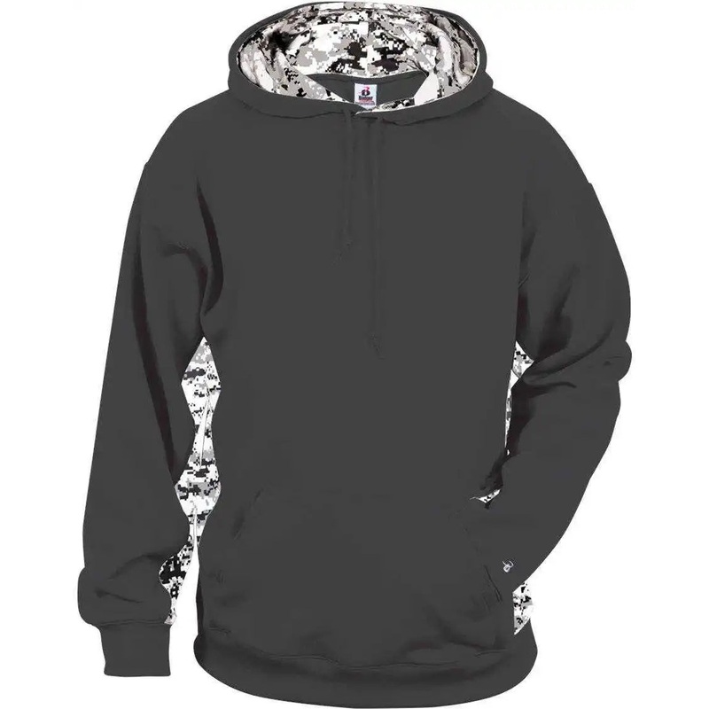Badger Sport 1464 Adult Digital Hoodie – Graphite White Digital