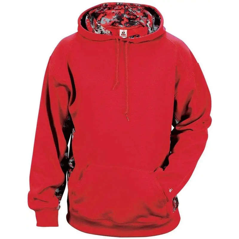 Badger Sport 1464 Adult Digital Hoodie – Red Red Digital