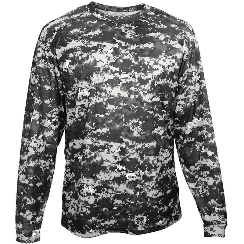 Badger Sport 2184 Digital Youth Long Sleeve Tee – Black Camo