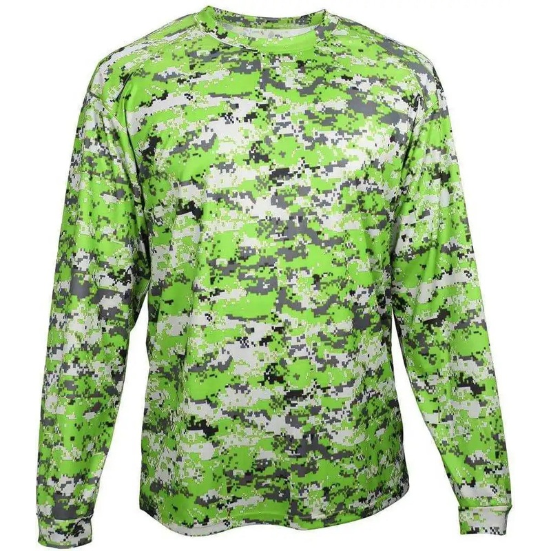 Badger Sport 2184 Digital Youth Long Sleeve Tee – Lime Camo