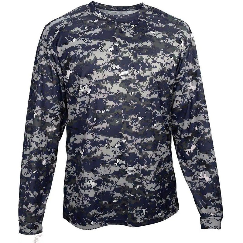 Badger Sport 2184 Digital Youth Long Sleeve Tee – Navy Camo