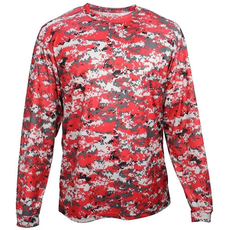 Badger Sport 2184 Digital Youth Long Sleeve Tee – Red Camo