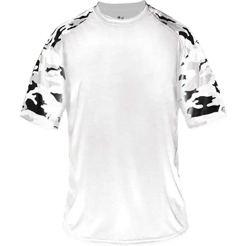 Badger Sport 4141 Camo Sport Adult Tee – White White Camo