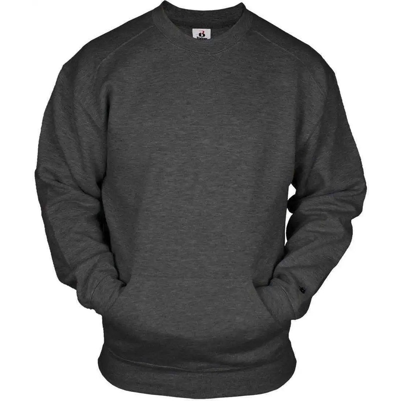 Badger Sport 1252 Pocket Crew – Charcoal