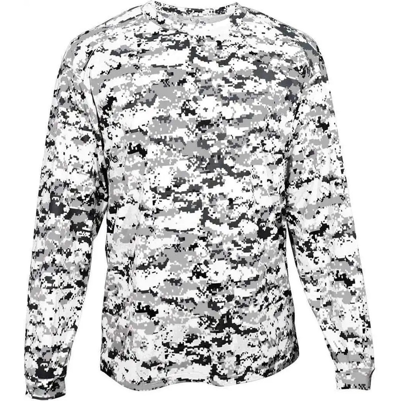 Badger Sport 2184 Digital Youth Long Sleeve Tee – White Camo