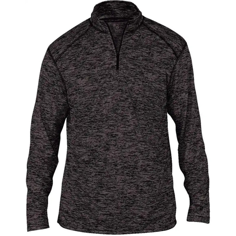 Badger Sport 4172 Tonal Blend 1/4 Zip – Black Blend