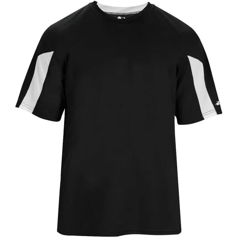 Badger Sport 4176 Striker Tee – Black White