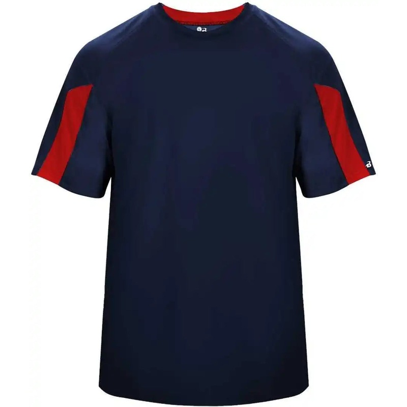 Badger Sport 2176 Striker Youth Tee – Navy Red