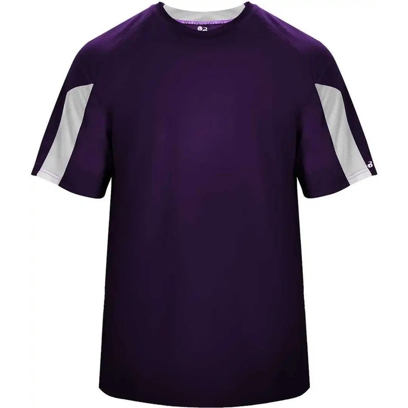 Badger Sport 2176 Striker Youth Tee – Purple White