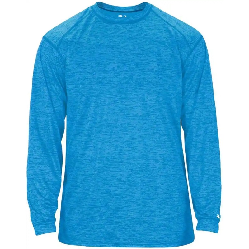 Badger Sport 4174 Tonal Blend Long Sleeve Tee – Electric Blue Blend