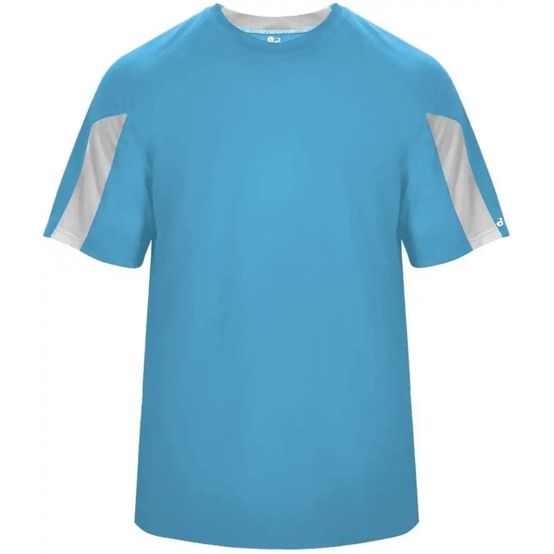 Badger Sport 4176 Striker Tee – Columbia Blue White