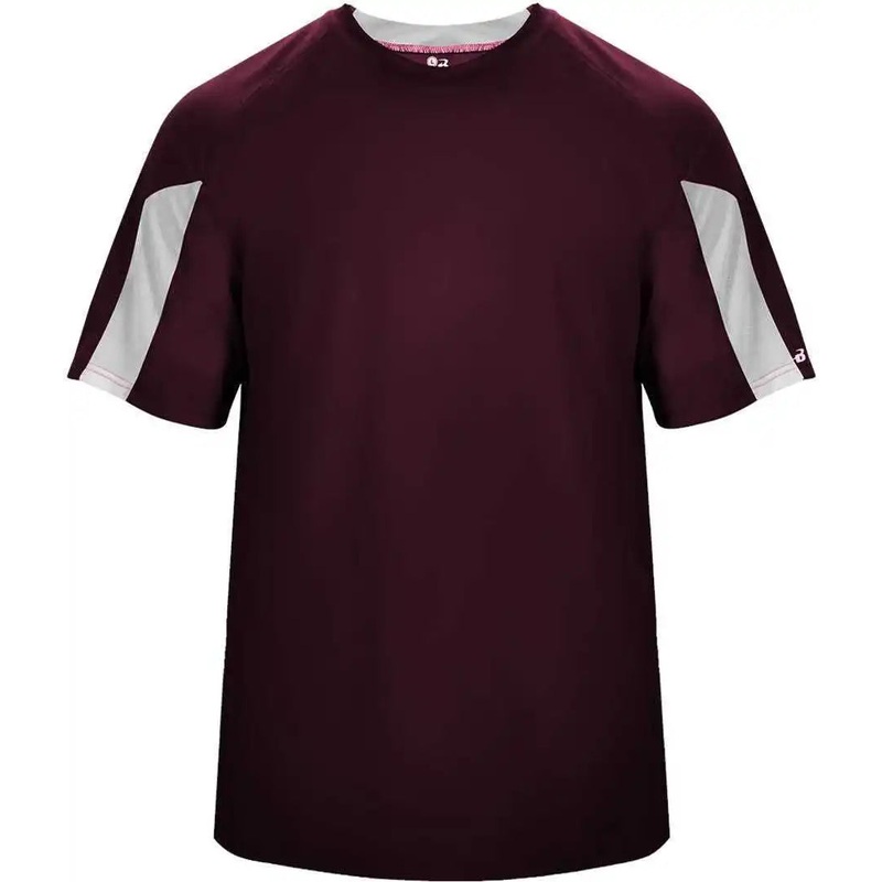 Badger Sport 4176 Striker Tee – Maroon White