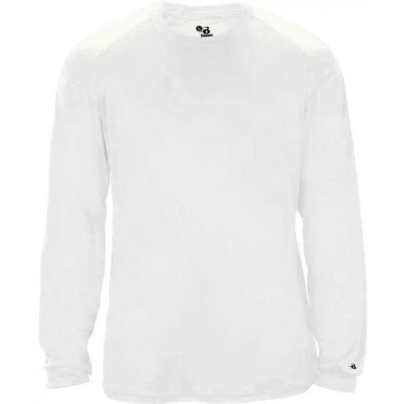 Badger Sport 2004 Ultimate Softlock Youth Long Sleeve Tee – White