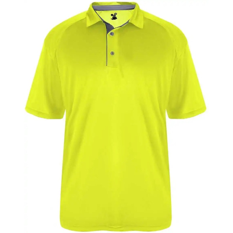 Badger Sport 4040 Ultimate Softlock Polo – Safety Yellow Green Graphite