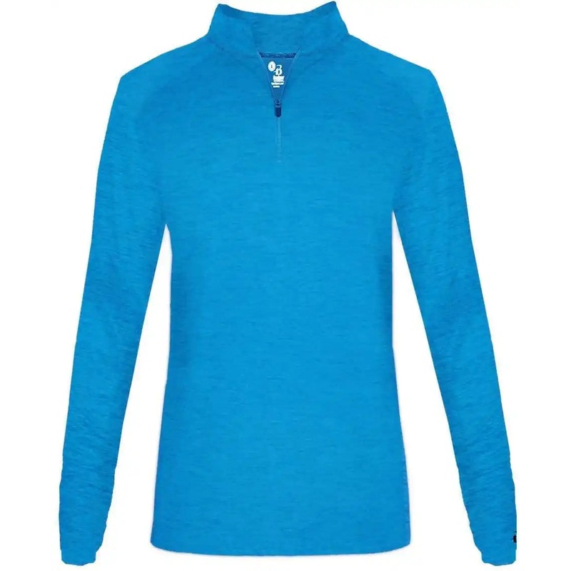 Badger Sport 4173 Tonal Blend Ladies 1/4 Zip – Columbia Blue Tonal Blend