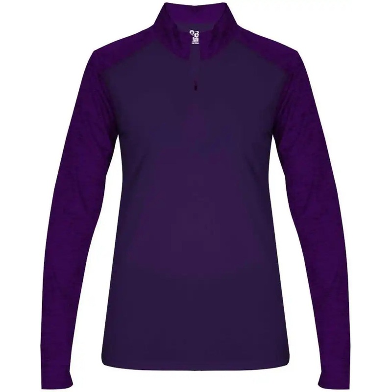 Badger Sport 4179 Sport Tonal Blend Ladies 1/4 Zip – Purple Purple Tonal Blend