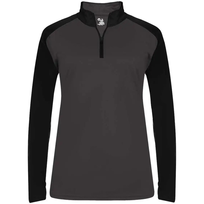 Badger Sport 4008 Ultimate Softlock Sport Ladies 1/4 Zip – Graphite Black