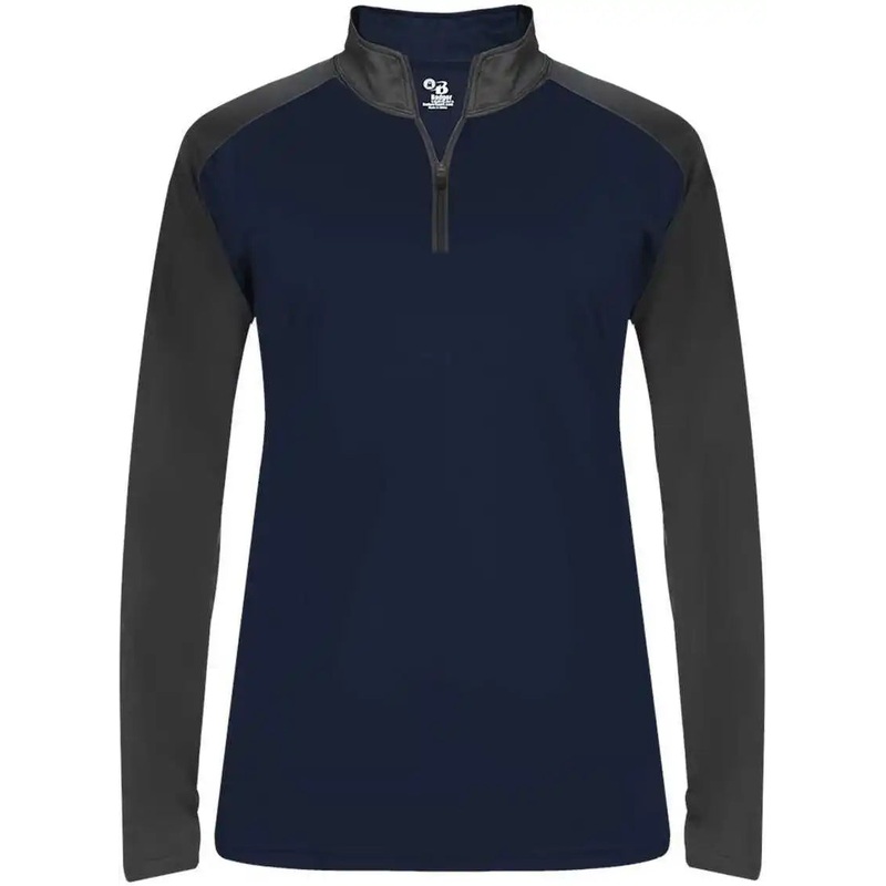 Badger Sport 4008 Ultimate Softlock Sport Ladies 1/4 Zip – Navy Graphite
