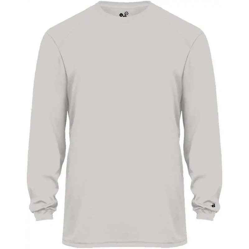 Badger Sport 2004 Ultimate Softlock Youth Long Sleeve Tee – Silver