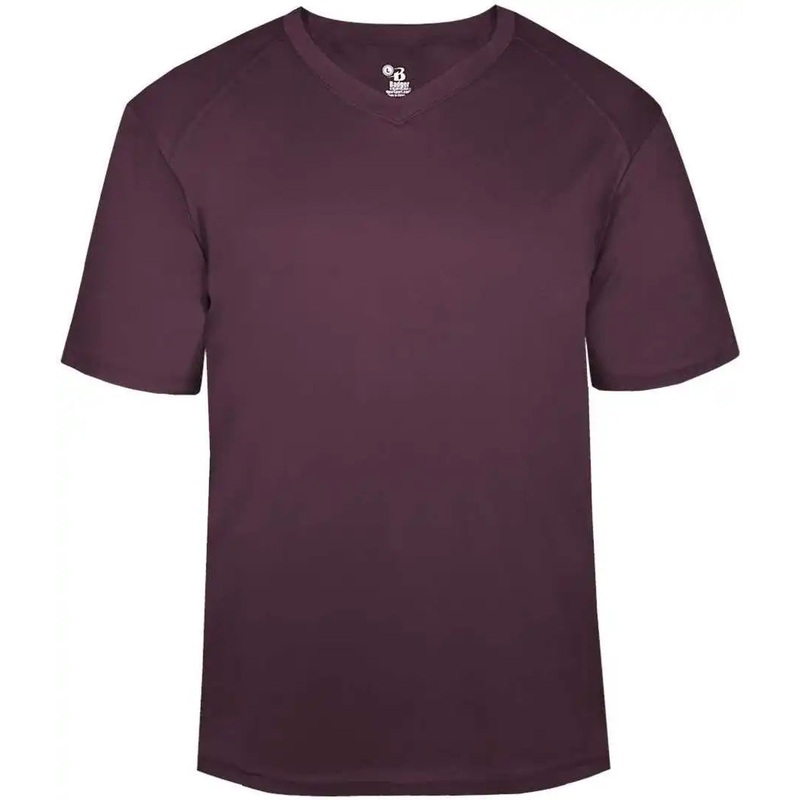 Badger Sport 4124 B-Core V-neck Tee – Maroon