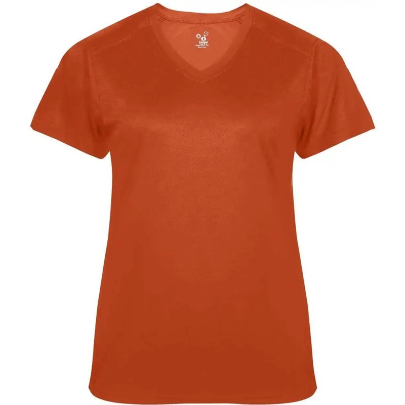Badger Sport 4062 Ultimate Softlock Ladies V-neck Short Sleeve Tee – Orange