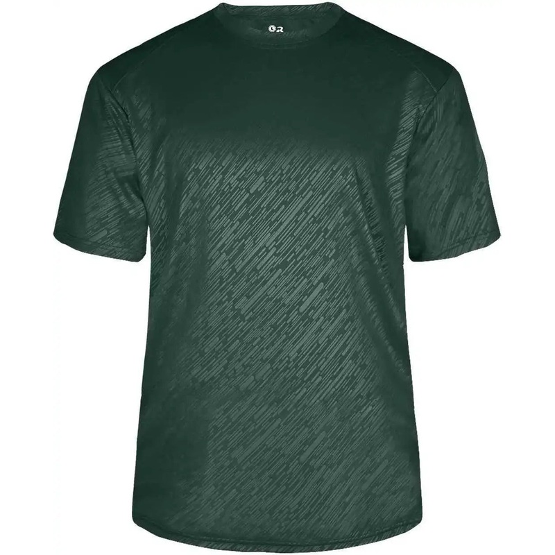 Badger Sport 4131 Line Embossed Tee – Forest Line Embossed