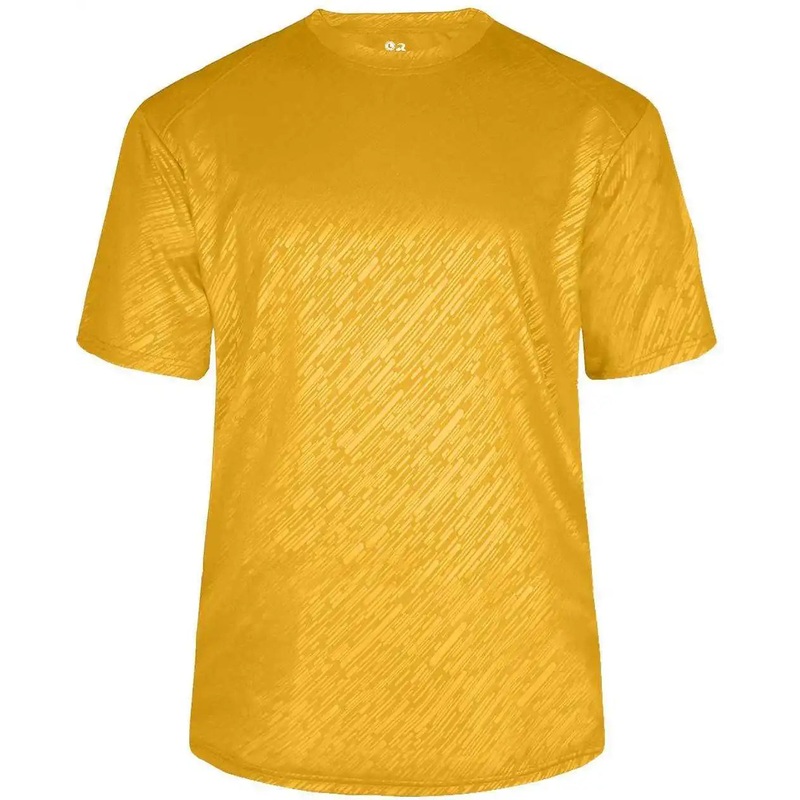 Badger Sport 4131 Line Embossed Tee – Gold Line Embossed