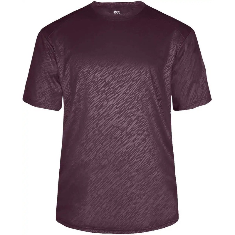 Badger Sport 4131 Line Embossed Tee – Maroon Line Embossed