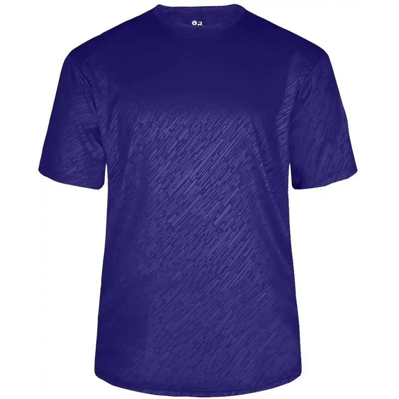 Badger Sport 4131 Line Embossed Tee – Purple Line Embossed