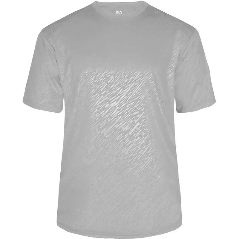 Badger Sport 4131 Line Embossed Tee – Silver Line Embossed