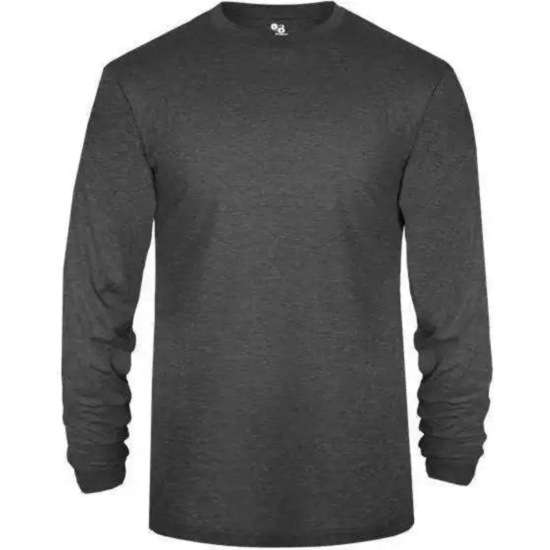 Badger Sport 4944 Tri-Blend Long Sleeve Tee – Black Heather