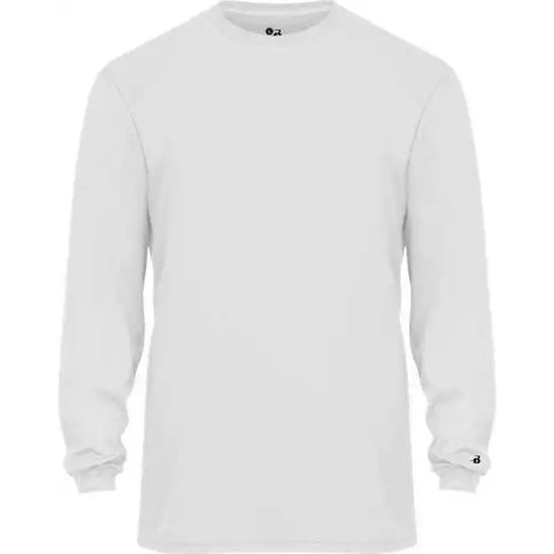 Badger Sport 4944 Tri-Blend Long Sleeve Tee – White