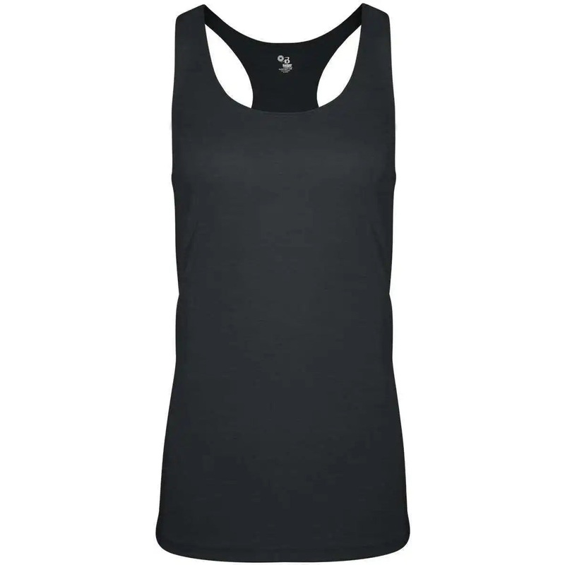 Badger Sport 4966 Tri-Blend Ladies’ Racerback Tank – Black