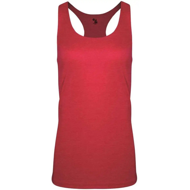 Badger Sport 4966 Tri-Blend Ladies’ Racerback Tank – Red