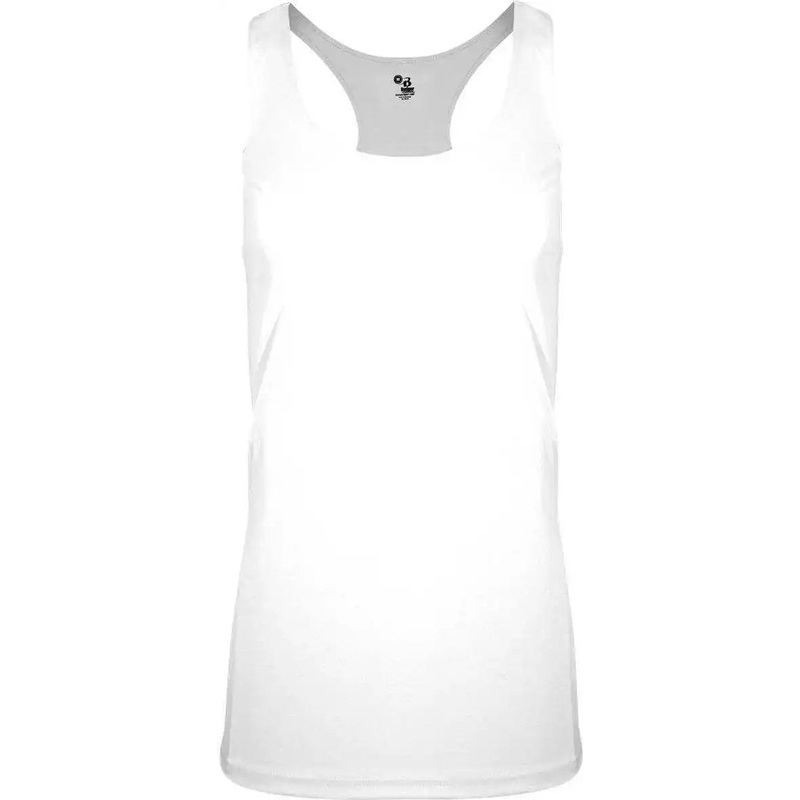 Badger Sport 4966 Tri-Blend Ladies’ Racerback Tank – White