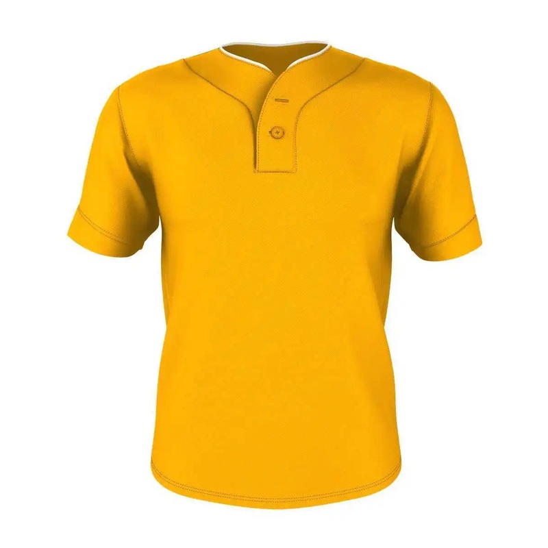 Alleson Athletic 52MTHJY Youth Two Button Mesh Baseball Jersey with Piping – Gold White