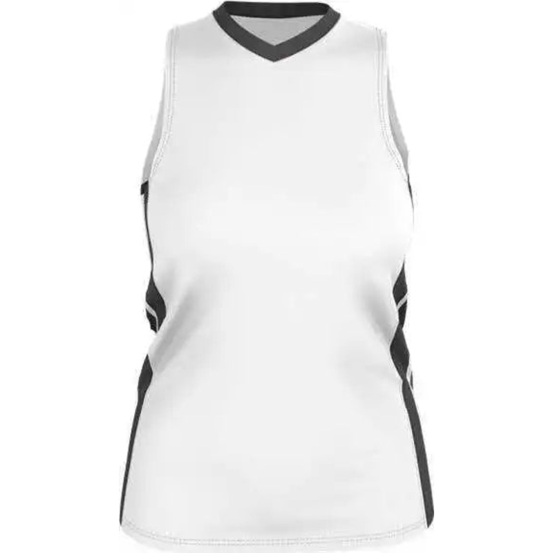Alleson Athletic 538JW Womens Single Ply Basketball Jersey – White Charcoal