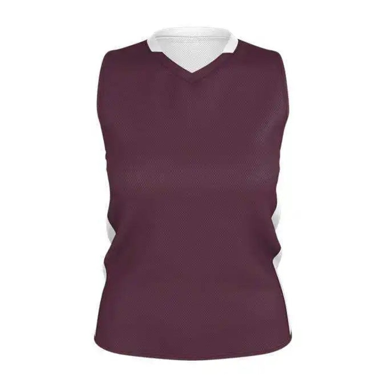 Alleson Athletic 589RSPW Womens Single Ply Reversible Jersey – Light Maroon White