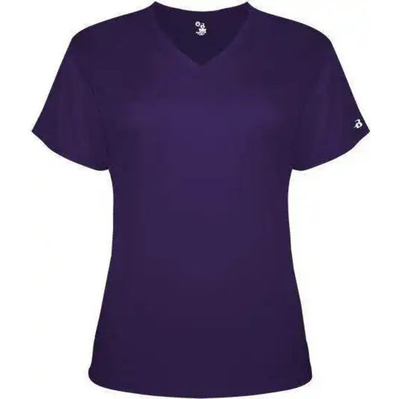 Badger Sport 4962 Tri-Blend Ladies’ V-Neck Tee – Black