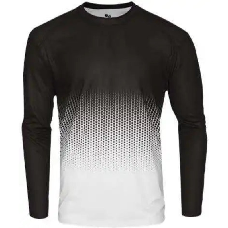 Badger Sport 2224 Hex Youth Long Sleeve Tee – Black Hex