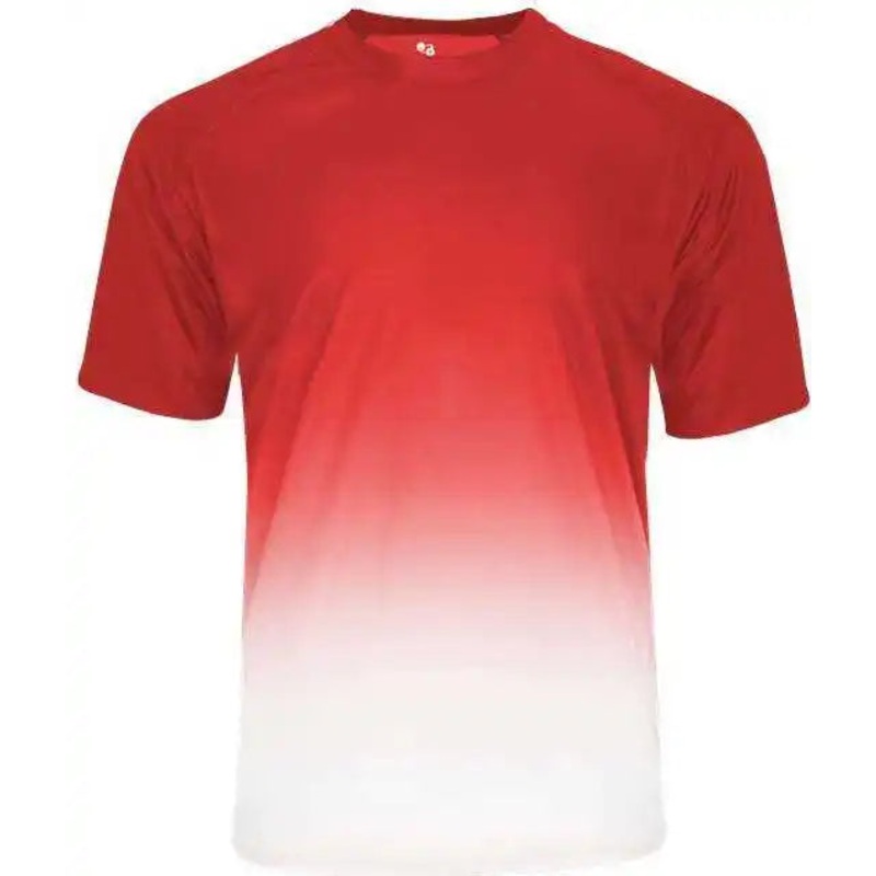 Badger Sport 4209 Reverse Ombre Tee – Red Ombre