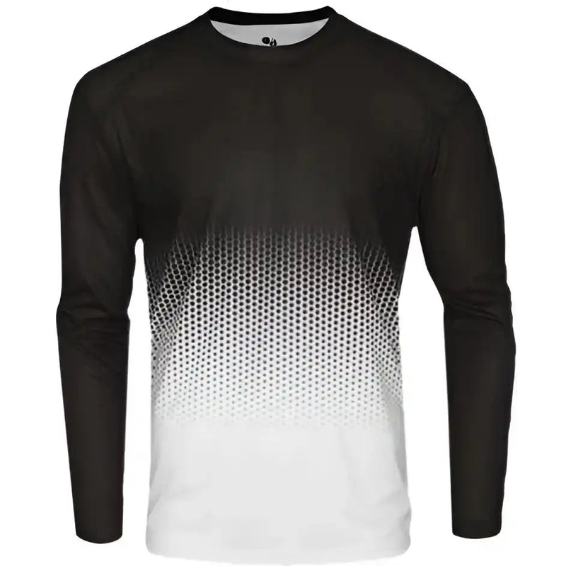 Badger Sport 4224 Hex Long Sleeve Tee – Black Hex
