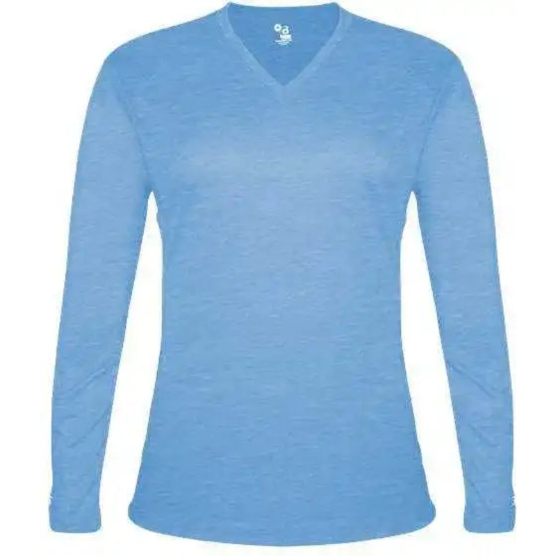 Badger Sport 4964 Tri-Blend L/S Ladies Tee – Columbia Blue Heather