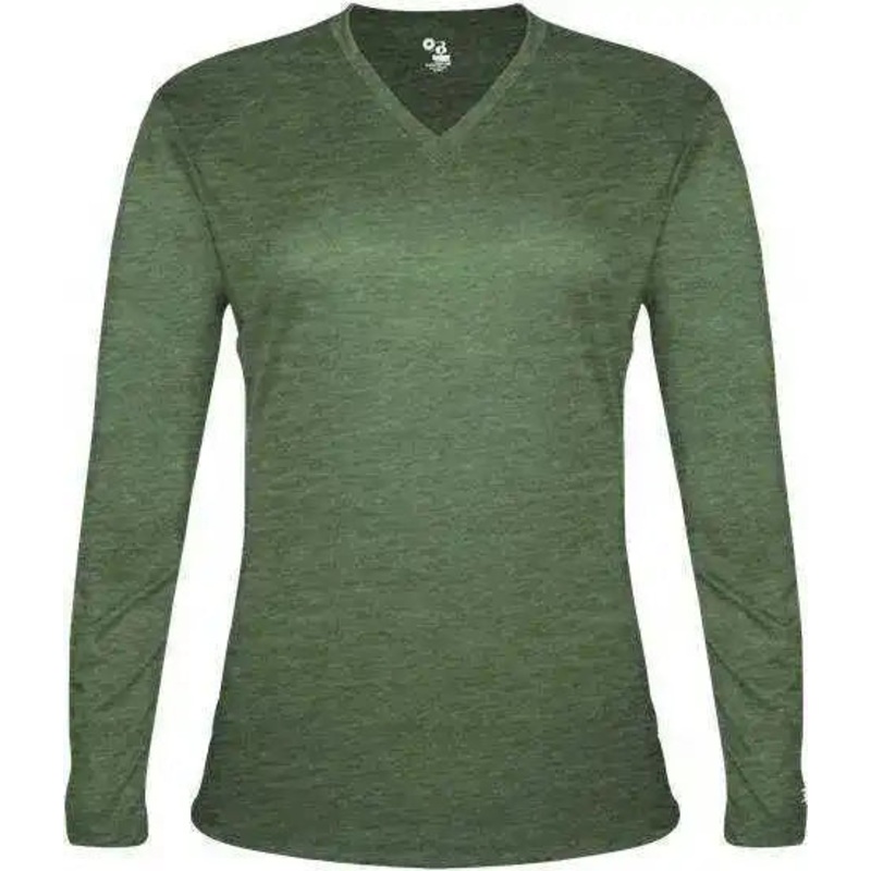 Badger Sport 4964 Tri-Blend L/S Ladies Tee – Forest Heather