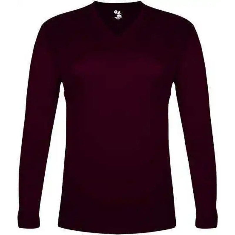 Badger Sport 4964 Tri-Blend L/S Ladies Tee – Maroon