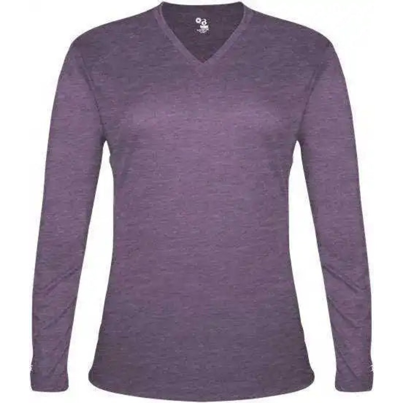 Badger Sport 4964 Tri-Blend L/S Ladies Tee – Purple Heather