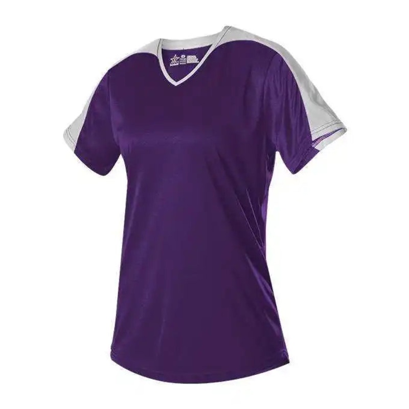 Alleson Athletic 558VG Girls V Neck Fastpitch Jersey – Purple White