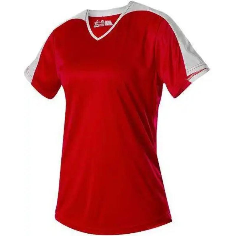 Alleson Athletic 558VG Girls V Neck Fastpitch Jersey – Red White