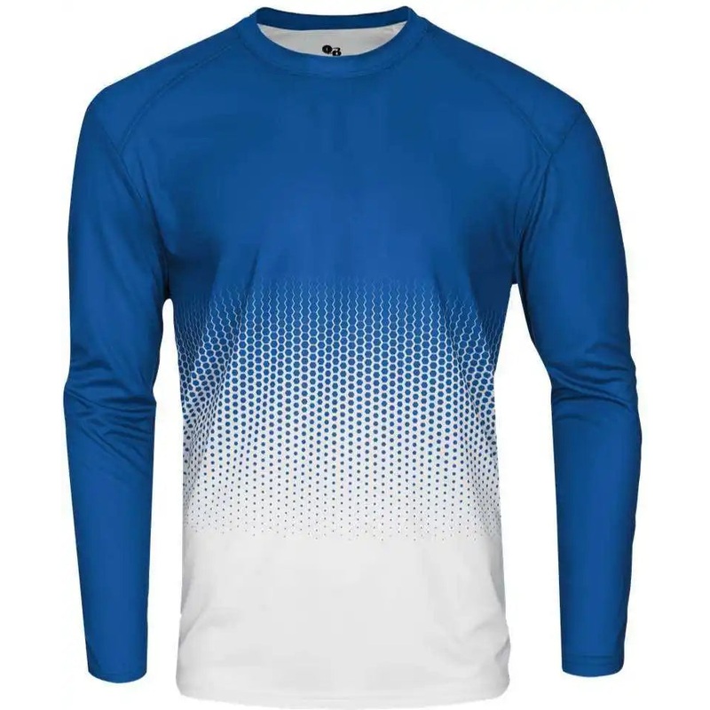 Badger Sport 2224 Hex Youth Long Sleeve Tee – Royal Hex
